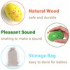 Ehome Easter Egg Shakers Easter Basket Stuffers, 6Pcs Wooden Percussion Musical Shake Prefilled Easter Eggs for Toddler, Egg Fillers, Montessori Maracas for Kids Baby with Storage Bag
