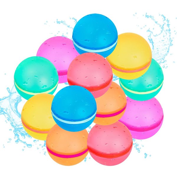 Yohaki water reusable water balloons magnetic silicone for pool outdoor bath backyard slides refillable summer bunch toy outdoor silicone biodegradable party quick essentials games(12)