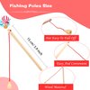 20 Pack Mini Wooden Magnetic Fishing Pole Small Wood Magnet Pole Fishing Rod Wooden Magnetic Fishing Game Rod for Preschool Boys Girls Fishing Game Activity