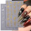 3D Gold Silver Dragon Nail Art Stickers for Nail Designs Bronzing Dragon Nail Stickers for Nail Art Metallic Dragon Nail Decals Dragon Stickers for Nails Chinese Dragons Nail Sticker Nail Supplies
