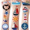 CupaPlay 230 Nautical Tattoos Temporary Stickers Nautical Themed Party Supplies Decorations Coastal Beach Birthday Classroom School Prizes Rewards Favors Tattoos