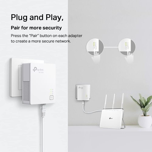 TP-Link Powerline Ethernet Adapter Starter Kit - AV1000 Gigabit Port, Plug&Play, Ethernet Over Power, Nano Size, Ideal for Smart TV, Online Gaming, Wired Connection Only (TL-PA7017 KIT)