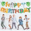 LJCL Safari Animals Happy Birthday Banner, Jungle Party Sign Jungle Animals Theme Bunting Party Decorations Supplies for Safari/Jungle Themed Birthday Party, Two Wild Party Birthday Party Supplies