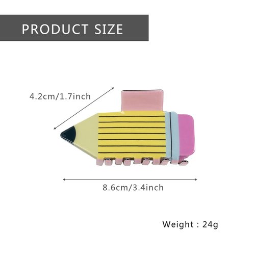 Creative Pencil Hair Claw Clips for Women 3 Pcs,Funny Claw Hair Clips for Thick Hair Appreciation Christmas Gift Idea For Friends