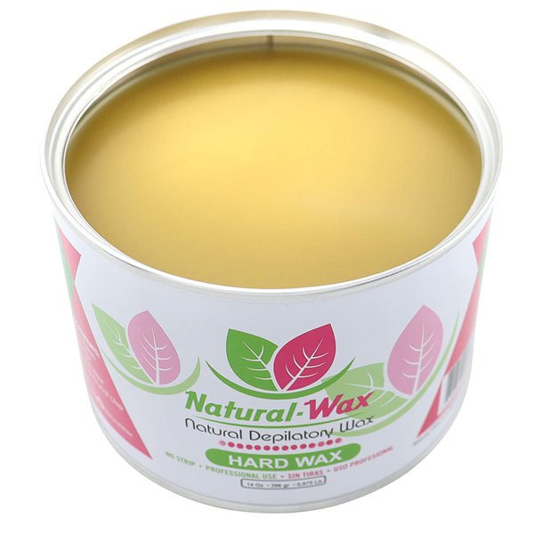 Natural Wax Depilatory Hard Wax - Professional Use 100% Organic Moisturizer - Hair Removal - Ideal for Small Areas and Sensitive Skin (14 oz)
