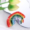 Coloured Rainbow Hair Claw, Vintage Cute Acetate Shark Clip Korean Hairgrips Ponytail Holder Party Headwear Gifts For Girls Geometrric Semi-circle Clips and Barrettes