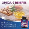 Fish Oil 2400 mg with Omega-3, EPA & DHA - Triple Strength Omega Supplement - Natural Support for Immune, Heart & Brain Health - Nature's Lemon Flavor, Burpless, Wild Caught, Non-GMO - 180 Softgels