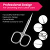 Accessory High Grade 440C Japanese Steel Cuticle Scissors With Sharper Edge, Grooming Precise Pointed Tip , Women and Men Manicure, Pedicure, Eyebrow, Nail Trimming, Eyelash, Dry Skin Matte Silver