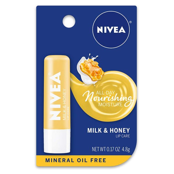 NIVEA Milk and Honey Lip Care - Moisturized Lips All Day - 0.17 oz. Tube