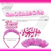 KARAQY Hot Pink Bachelorette Party Decorations, Hot Pink Glitter Team Bride Headband and Bridesmaid Sash for Bridal Shower Wedding Girls Night Party Favor Supplies