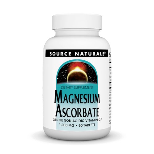 Source Naturals Magnesium Ascorbate, Non-Acidic Vitamin C* -1000 mg, 60 Tablets
