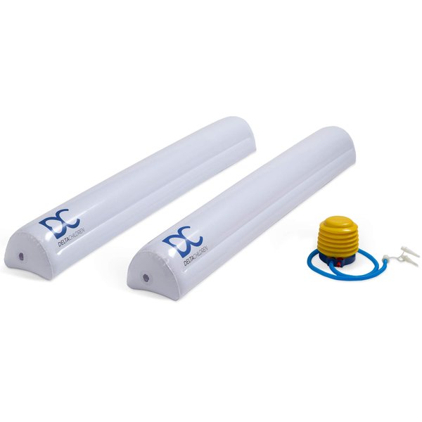 Delta Children Inflatable Bed Rails for Toddlers & Kids with Foot Pump (2 Pack) - Leak-Proof Portable Guardrails Great for Travel or at Home, White