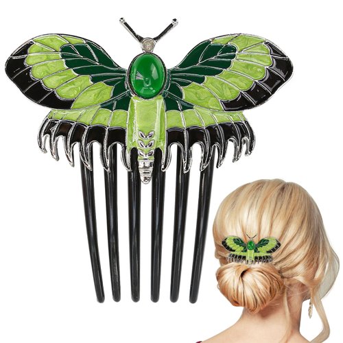 Butterfly Decorative Hair Comb, Fashion Pins Clip Vintage Fancy Style Handmade Alloy, Cute Rose Claw Side Bun Accessories Accessory for Bridal Wedding Party Prom Evening Special Occasion Casual Women