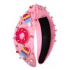 YAHPERN Ice Cream Headbands Summer Headband for Women Colorful Beaded Sweet Donut Headband Embellished Rhinestone Crystal Knotted Headband Summer Beach Accessories Holiday Party Gifts