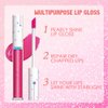 evpct 1Pcs Rose Pink Metallic Shimmer Glitter Lip Gloss Liquid Lipstick Long Lasting Waterproof 24, Glitter Pearlescent Metallic Sparkly Glossy Liquid Lipsticks Lip Stain Makeup Set for Women 01#