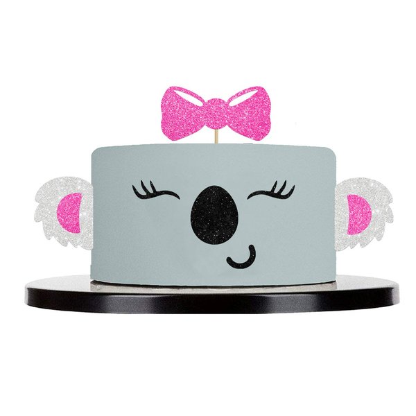 Koala Cake Topper Decorations Handmade Animal Theme for Baby Shower Happy Birthday Kids Party Decor Supplies