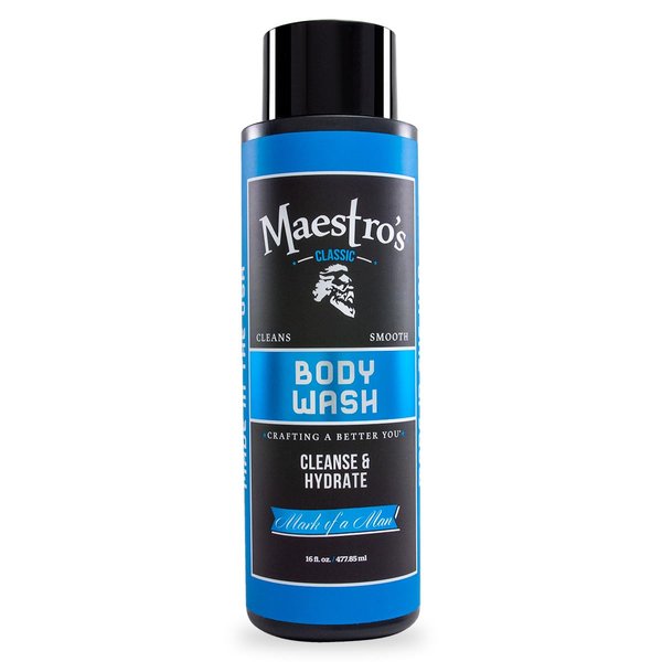 Maestro's Classic BODY WASH - Conditioning Body Wash, Cleans and Hydrates, Mark of Man Blend, 16 Ounce