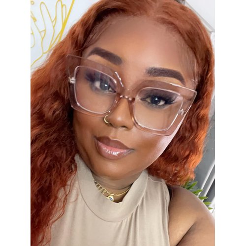 AIEYEZO Oversized Blue Light Glasses for Women, Anti Fatigue Prevent Headache Computer Eyeglasses (Clear Grey)