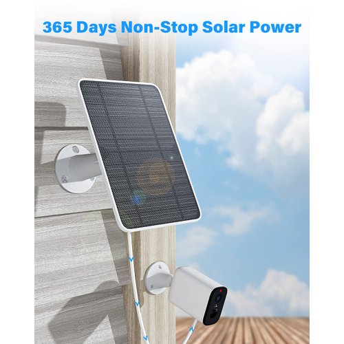 Upgraded Solar Panel Charging Compatible with Pro 5S, Arlo Pro 4, Pro 3, Pro 3 Floodlight, Ultra 2, Ultra, 4W Solar Panel with 9.8ft Charging Cable, IP65 Waterproof, Includes Secure Wall Mount, 2 Pack
