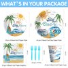 HIPVVILD The Big One Surf Birthday Decorations Tableware Boy, Surfing First Birthday Party Decorations, Plate, Cup, Napkin, Fork, Summer Beach Surf 1st Birthday Party Supplies | Serve 24