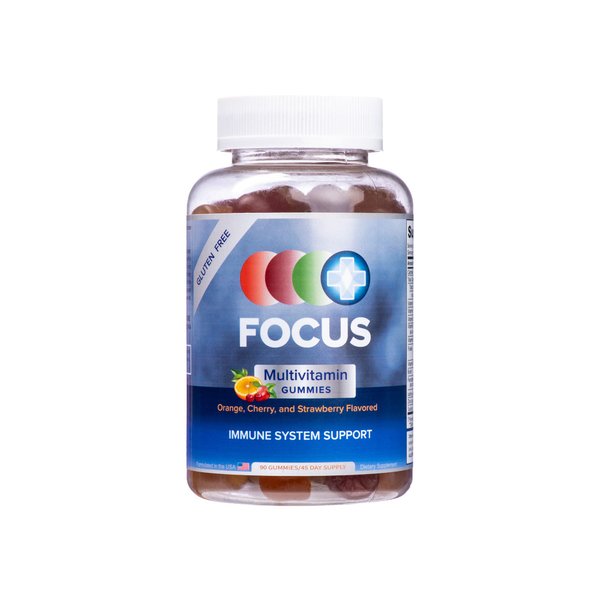 Focus Multivitamin Gummies | Flavored Vitamin Supplement | Boost Energy Levels | Support Overall Health | Daily Dietary Vitamin | 90 Ct, 45 Day Supply