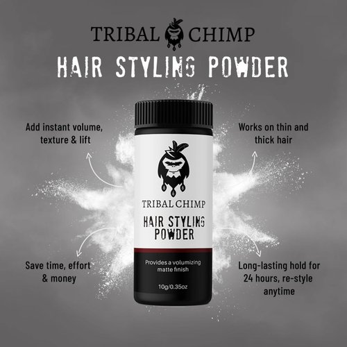 Tribal Chimp Hair Styling Powder for Men and Women, Hair Volumizer and Texture Powder - 2 Pc Set, 10g