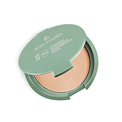 Ana Maria Maquillaje Cosmeticos | Polvo Facial Compacto Arroz Aloe Vera FPS 20 UVA | Make up Pressed Powder SPF 20 0.5oz-14gr (Arena | Sand (13))