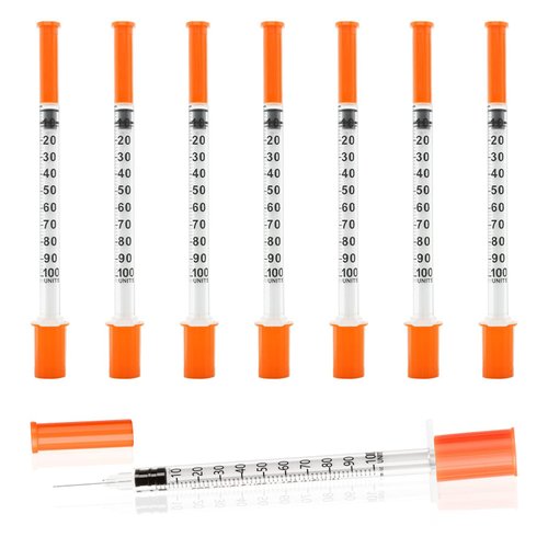 U-100 Syringes 30G 1ml/cc 5/16" (8mm) Dispensing Tools，Individually Wrapped,Pack of 100