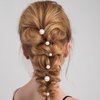 OIIKI 6PCS Pearls Hair Bobby Pins, Pearl Hair Clips, 3 Sizes Pearl Hair Barrettes, Decorative Wedding Bobby Pins, Bridal Pearl Hair Accessories for Women, Girls, Daily Use, Parties -Gold
