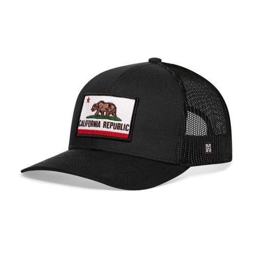 HAKA California Flag Hat – California Republic Trucker Hat CA Baseball Cap Snapback Black