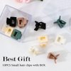 Ahoney 10Pcs Small Hair Claw Clips for Women Girls, 1inch Mini Matte Hair Clips Tiny Claw Hair Clips for Thin Thick Medium Hair Cute Jaw Clips Hair Barrettes Clip with Gift Box (Neutral)