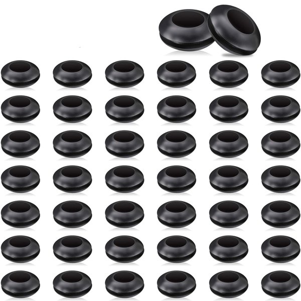 Mudder 50 Packs Airlock Grommet, Fermenter Lid Grommet, Rubber Grommets for Mason Jars, Straws, Airlock, Beer, Wine, Plastic Bucket Fermenter Lids, 5/8 Outer Diameter and 3/8 Inner Diameter