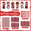 Dianelhall 168 Pcs Christmas Stationery Party Favors Bulk Christmas Buffalo Plaid Mini Notebook Pencils Stickers Stamps Erasers Rulers Bags for Kids Classroom Exchange Gifts Xmas Party Favor Supplies