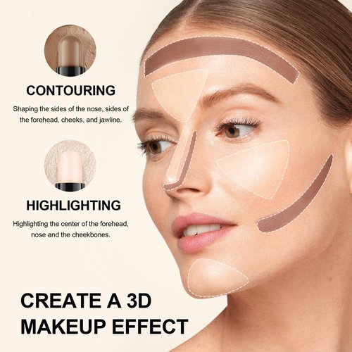 FV Contour Stick, Double-ended Contour and Highlighter Stick, Smooth & Blendable Cream Contour Stick with Natural Finish, Highly Pigmented & Long Lasting, Vegan & Cruelty-free, 04