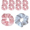 PartyGifts&Beyond 10Packs Bridesmaid Gifts Scrunchies Bride Hair Ties Bachelorette Party Favors Hair Decorations(Pink)