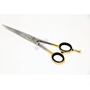 GERMAN PROFESSIONAL HAIRDRESSING SCISSORS BARBER SHEARS WITH GOLD RINGS 6.5"(CYNAMED)