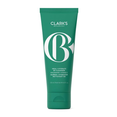 Clark's Botanicals Heal + Hydrate B3 Cleanser, Daily Deep Clean Niacinamide Face Wash with Vitamin C, 4 Oz (Pack of 1)