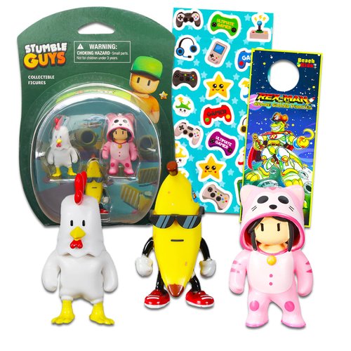 Officially Licensed Stumble Guys Collectible Figures - Bundle with Stumble Guys Figures Set 3 Pack Plus More | Stumble Guys Character Toys for Boys and Girls