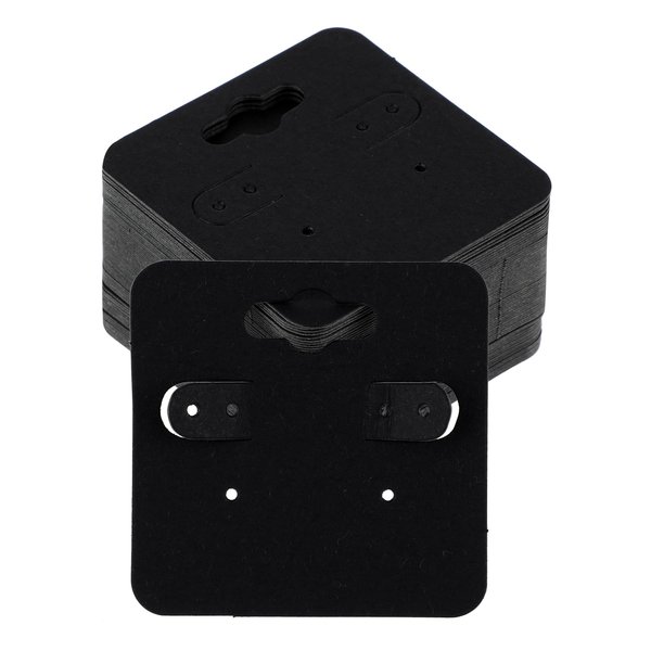 100 Pcs Earring Cards Kraft Earring Display Cards Blank Earring Holder Cards with 6 Holes Cardboard Jewelry Packaging Cards Jewelry Display Cards for Selling Hanging Earring (Black)