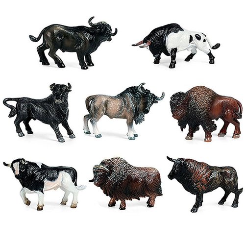 BLAPNK Realistic Cattle Model Figures Cake Topper 8pcs Miniature Cow Figurines Collection Playset Preschool Educational Learn Cognitive Toys