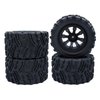 Surpass Hobby 4pcs Height 4.92" (125mm) RC Truck Wheels and Tires Set for 1/10 Monster Truck Wheels Tires for HPI/HSP/Savage XS TM Flux/ARRMA 1/10 Gorgon/KDM.Racing Successor/HNR H9801 Mars