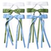 6PCS Hair Bows for Women Hair Clip Hair Tassel Hair Ribbon Ponytail Holder Accessories Slides Metal Clips Barrettes Girls Toddlers Teens Green Blue White