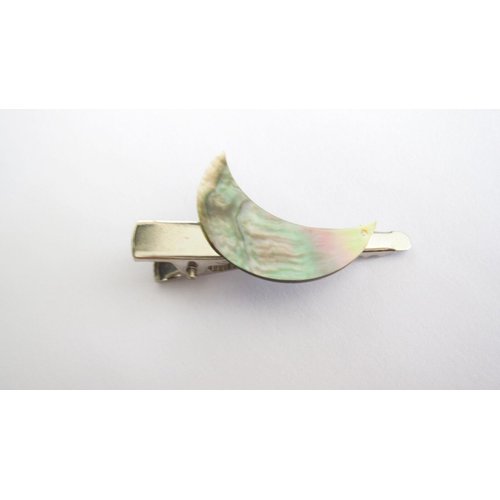 Generic Pink purple gray green moon shaped shell alligator hair clip
