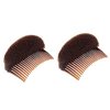2PCS Hair Clip with Sponge Hair Base Inserts Bump It Up Hair Pads Bun Maker Hair Styling Accessories Charming Hair Comb Braid Tool DIY Hair Beauty Tool(Brown)