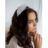 Aimimier Bridal Crystal Leaf Vine Tiara Crown Gold Leaf Headband Wedding Headpiece Bridesmaid Prom Festival Hair Accessories for Women and Girls (Silver)