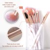 16PCs Marble Makeup Brushes Set Premium Synthetic Face Eye Lip Make Up Brush Kits for Foundation, Powder,Eyeshadow,Eyebrow,Eyelash,Eyeliner,Blending,Concealer,Contour,Highlight
