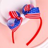 DIUEWOW Patriotic Head Boppers Independence Day Headband American Flag Bow Hair Hoop 4th of July Party Favors Red Star Hair Accessories Headwear for Veteran's Day and Memorial Day