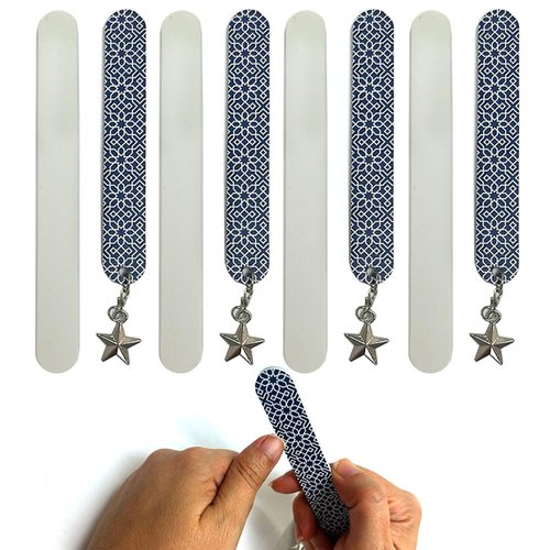8 Pk Double Sided Nail Files Fingernail Washable Salon Boards Emery Manicure Heavy Duty Mani Pedicure Finger Toe Nail Care Fingernail Grooming Buffer Reusable Compact Easy to Use Beauty Tools Acrylic