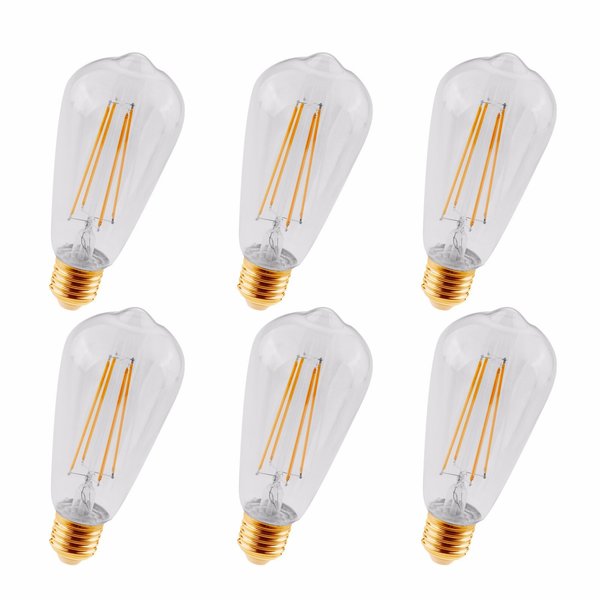 Elitco Lighting ST18LED101-6PK Household-Light-Bulbs LED ST18, 2200K, 360°, CRI80, ETL, 3.5W, 40W Equivalent, 15000HRS, LM300, DIMMABLE, 2 Years Warranty, Input Voltage 120V 6 Pack