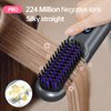 Cordless Hair Straightener Brush-Portable Straightening Comb,9600mAh Batt, Plasma Tech, 9 Temp-Settings&LED Display,for Travel&Home (Metallic Grey)